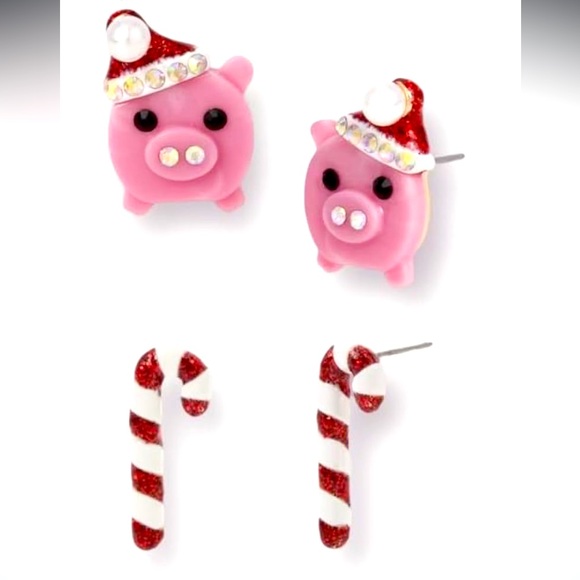 Betsey Johnson Jewelry - New Betsey Johnson  Winter Stud Studs Set of 4 Earrings